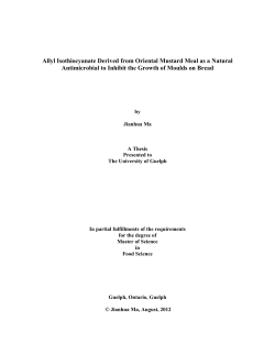 Allyl Isothiocyanate Derived from Oriental Mustard Meal