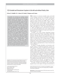 17&beta;-Estradiol and Testosterone Sorption in Soil with and without