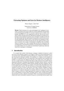 Extracting Opinions and Facts for Business