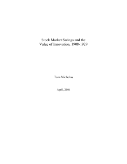 Stock Market Swings and the Value of Innovation, 1908-1929