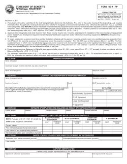 statement of benefits personal property