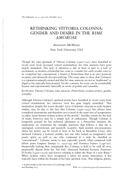 rethinking vittoria colonna: gender and desire in