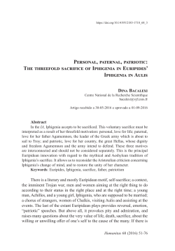 Personal, paternal, patriotic: The threefold sacrifice of Iphigenia in