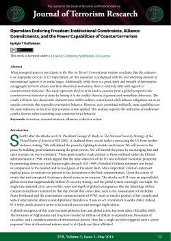 Operation Enduring Freedom: Institutional Constraints, Alliance