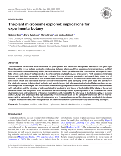 The plant microbiome explored: implications for