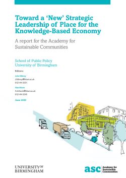 Toward a `New` Strategic Leadership of Place for the Knowledge