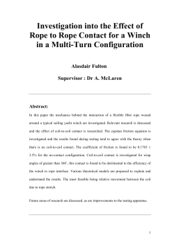 Investigation into the Effect of Rope to Rope Contact for a Winch in a