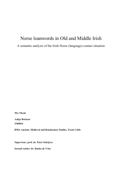 Norse loanwords in Old and Middle Irish