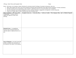 APLang --Satire Notes and Examples Chart Name: Satire = the