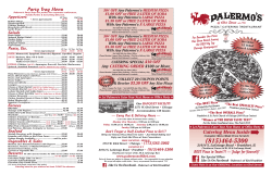 Party Tray Menu - Palermo`s of 63rd