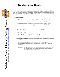 Guiding Your Reader - OSU Writing Center