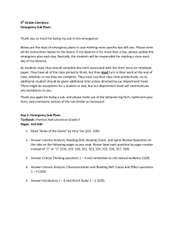9th Grade Literature Emergency Sub Plans Thank