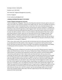 Experience report Spring 2016 IE