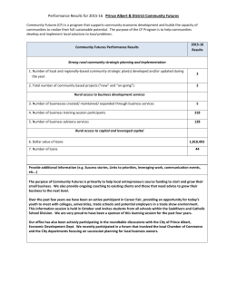 Performance Results - Prince Albert Community Futures