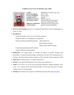 CURRICULUM VITAE SUMMARY (July, 2006): NAME: RODRIGUEZ