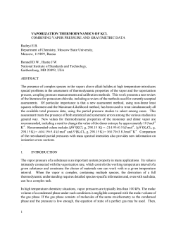 1 VAPORIZATION THERMODYNAMICS OF KCl