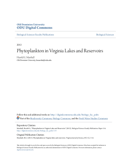 Phytoplankton in Virginia Lakes and Reservoirs