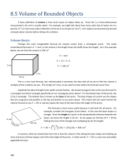 8.5 Volume of Rounded Objects