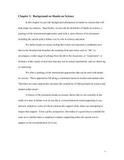 Chapter 2: Background on Hands-on Science