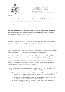 Article : Definition of residence for those couples and households