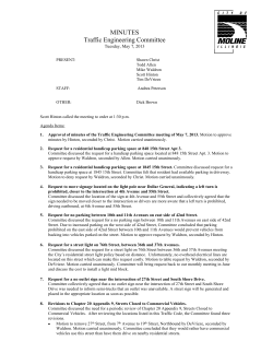 05-07-2013 Traffic Committee Minutes