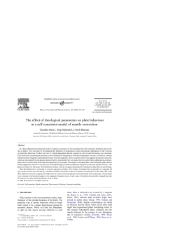 The effect of rheological parameters on plate behaviour