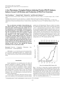 A Sex Pheromone, Protoplast Release-inducing Protein (PR