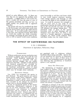 THE EFFECT OF EARTHWORMS ON PASTURES
