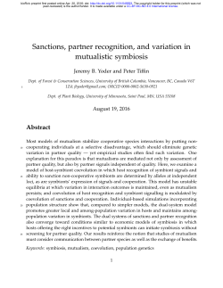 Sanctions, partner recognition, and variation in mutualistic