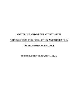antitrust and regulatory issues arising from the formation