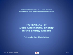 POTENTIAL of Deep Geothermal Energy in the