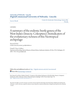 A summary of the endemic beetle genera of the West Indies (Insecta