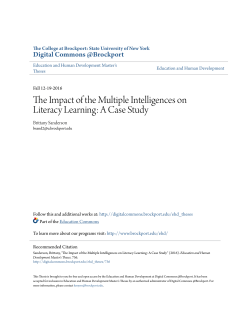 The Impact of the Multiple Intelligences on Literacy Learning