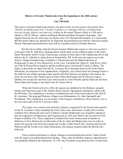 History of Greater Madawaska from the beginning to the 20th