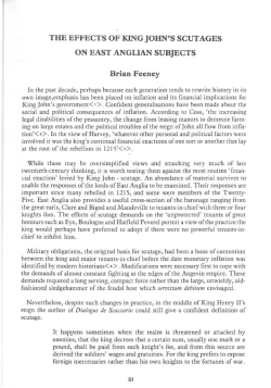 THE EFFECTS OF KING JOHN`S SCUTAGES ON EAST ANGLIAN