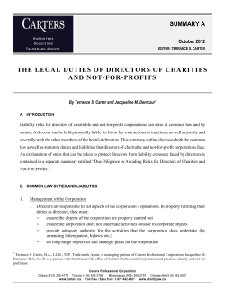 SUMMARY A - Carters Professional Corporation