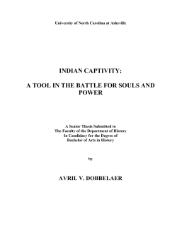 indian captivity: a tool in the battle for souls and