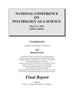 national conference on psychology as a science