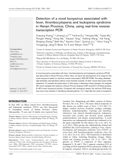 Detection of a novel bunyavirus associated with fever