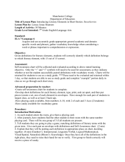 Introducing Literary Elements in Short Stories