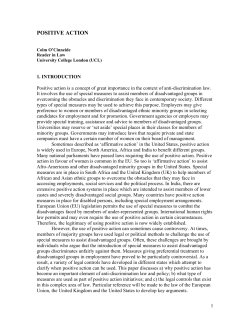 Positive action and EU Law