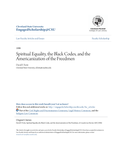 Spiritual Equality, the Black Codes, and the Americanization of the