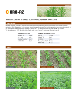 Fall applied pre-emergent control of marestail with ORO-RZ