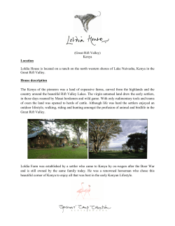 (Great Rift Valley) Kenya Location Loldia House is located on a