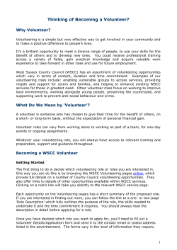 Thinking of becoming a volunteer?