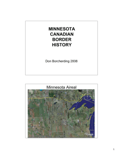 MINNESOTA CANADIAN BORDER HISTORY