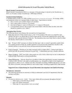 Alcohol Information for Sexual Misconduct