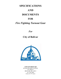 SPECIFICATIONS AND DOCUMENTS Fire Fighting Turnout Gear