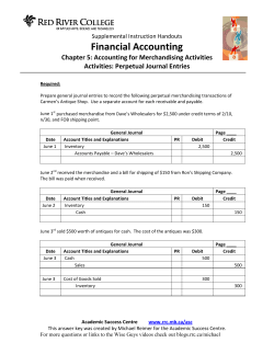 Chapter 5: Perpetual General Journal Entries