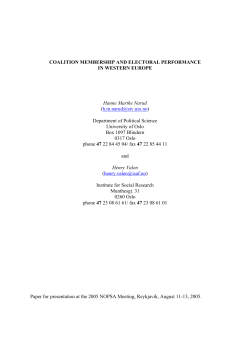 coalition membership and electoral performance in western europe